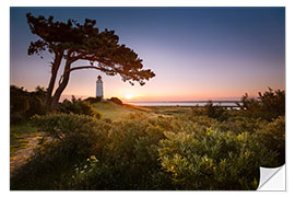 Adesivo murale Sunrise at Lighthouse Dornbusch on Hiddensee