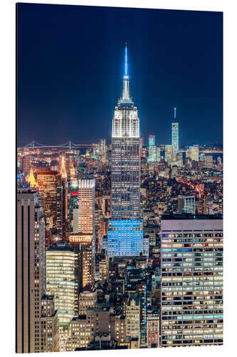 Tableau en aluminium Empire State Building, la nuit