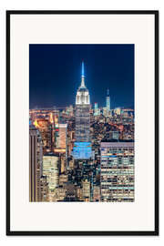 Gerahmter Kunstdruck Empire State Building by Night