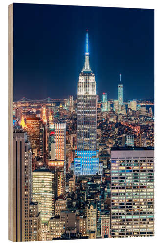 Wood print Empire State Building from Top Of The Rock