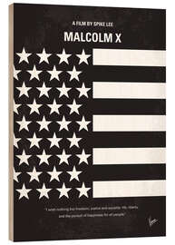 Wood print Malcolm X