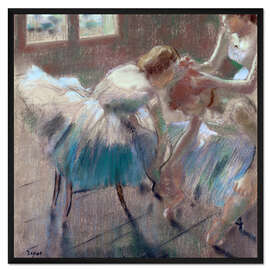 Gerahmter Kunstdruck Drei Tänzerinnen bereiten sich vor