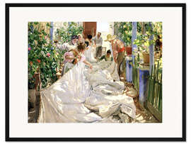 Gerahmter Kunstdruck Das Nähen des Segels