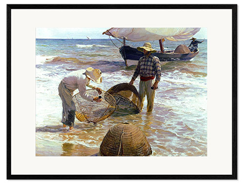 Impressão artística com moldura Os pescadores de Valencia