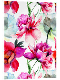 Obraz na szkle akrylowym  Poppies and peonies