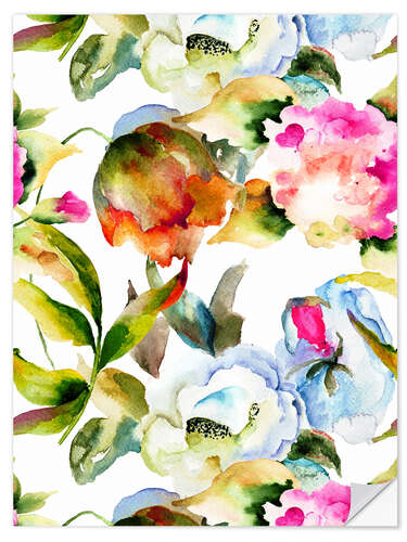 Wall sticker Wildflowers in watercolor