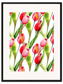 Ingelijste kunstdruk Tulips flowers