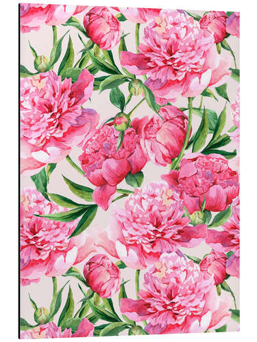 Aluminium print Pink peonies