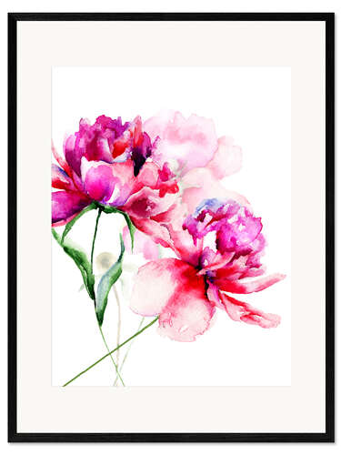 Kehystetty taidepainatus Beautiful peony flowers