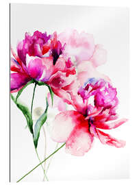 Tableau en plexi-alu Belles fleurs de pivoines