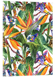 Tableau en verre acrylique  Bouquet tropical