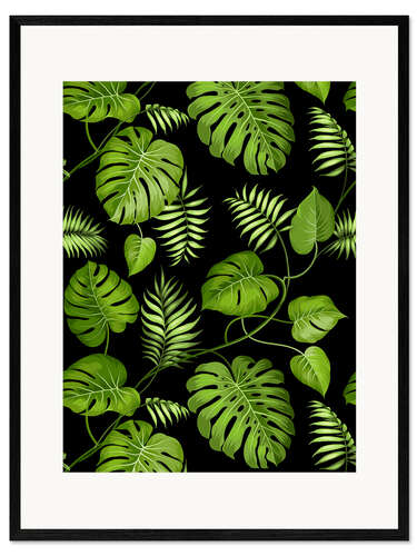 Framed art print Monstera with palms