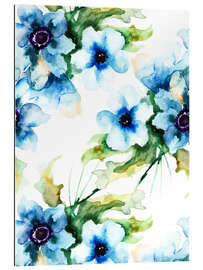 Gallery print Summer flowers in blue