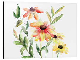 Aluminium print Flowers in Watercolor