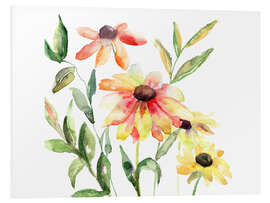 Foam board print Flowers in Watercolor