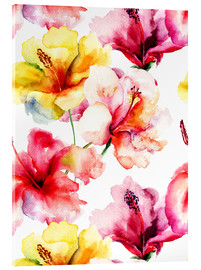 Akryylilasitaulu  Lily flowers in watercolor