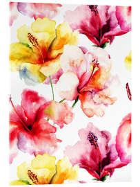 Akrylglastavla  Lily flowers in watercolor