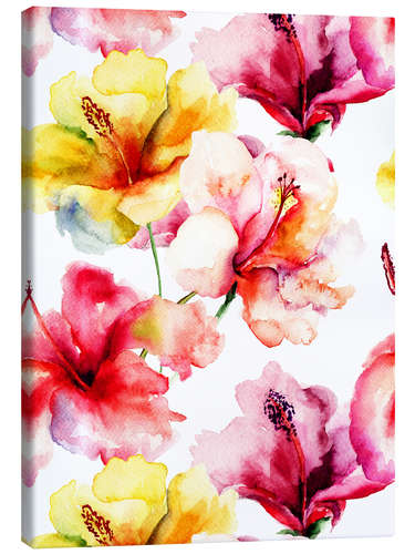 Canvas print Lily flowers in watercolor