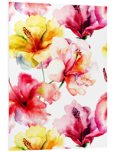 Foam board print Lily flowers in watercolor