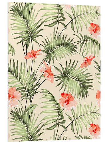 Foam board print Palm trees and hibiscus