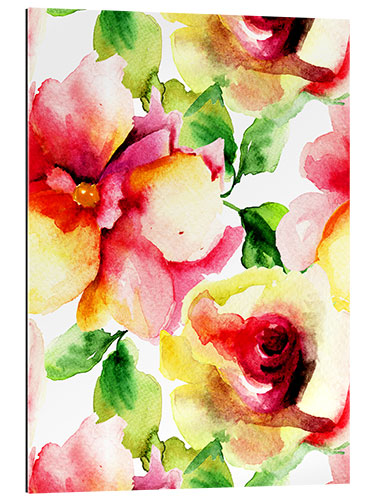 Gallery print Watercolor painting with rose petals