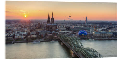 Acrylic print Panorama view of Cologne at sunset