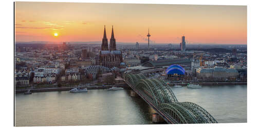 Cuadro de plexi-alu Panorama view of Cologne at sunset