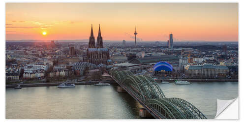 Wall sticker Panorama view of Cologne at sunset