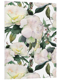 Tableau en PVC Pivoines blanches