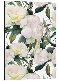 Magnettafel Weiße Pfingstrosen