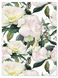 Sticker mural Pivoines blanches