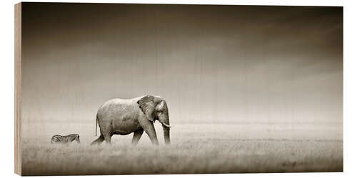 Puutaulu Elephant and zebra
