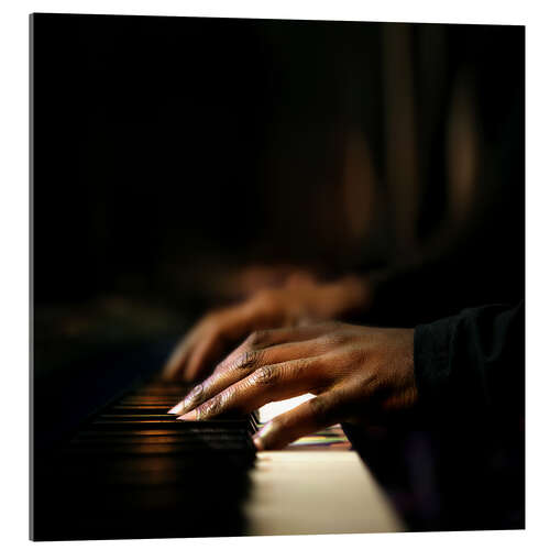 Tableau en verre acrylique Mains de pianiste