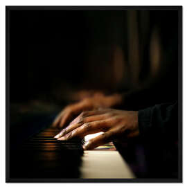 Gerahmter Kunstdruck Hände eines Pianisten