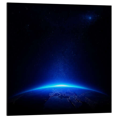Aluminium print Sunrise on earth from space