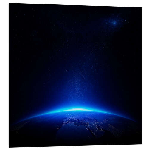 Quadro em PVC Sunrise on earth from space