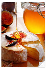 Selvklebende plakat Brie Cheese and Figs with honey