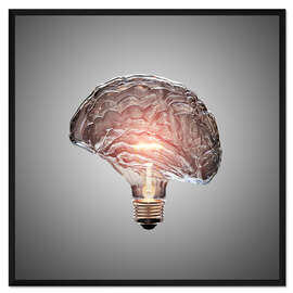 Gerahmter Kunstdruck Glühbirne Gehirn