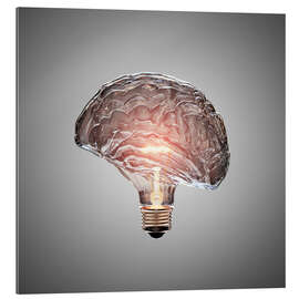 Galleriprint Conceptual light bulb brain illustrated