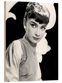 Quadro de madeira Audrey Hepburn in 1954