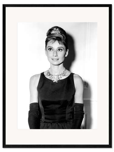 Ingelijste kunstdruk Audrey Hepburn in Diamanten bij het ontbijt