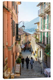 Leinwandbild Straße in der Stadt Bellagio, See Como, Italien