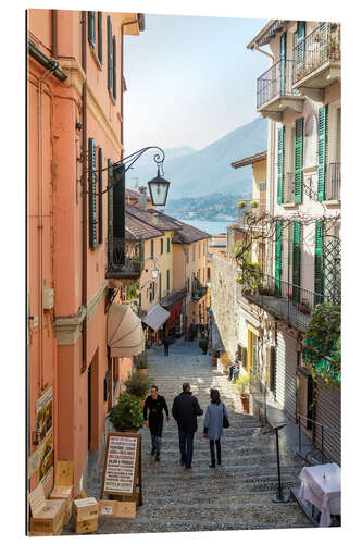 Gallery print Street in the town of Bellagio, lake Como, Italy