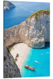 Tableau en aluminium Baie du naufrage sur l'île de Zante