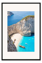 Gerahmter Kunstdruck Shipwreck-Strand auf Zakynthos