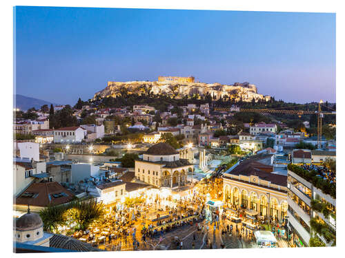 Acrylic print Acropolis and Monastiraki Square, Athens