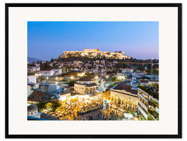 Plakat artystyczny premium w ramie Acropolis and Monastiraki Square, Athens