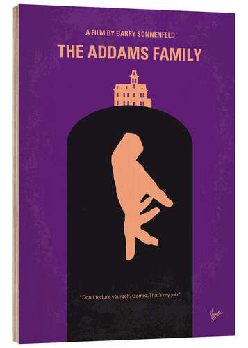 Wood print The Addams Family