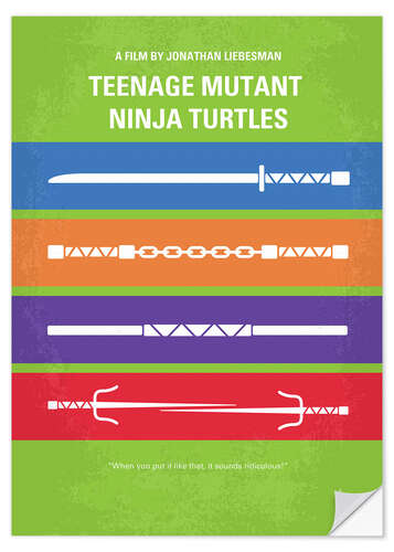 Selvklebende plakat Teenage Mutant Ninja Turtles