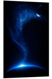 Magnettafel Erde und Mond verbunden